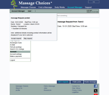 massage-on-demand responce dialog
